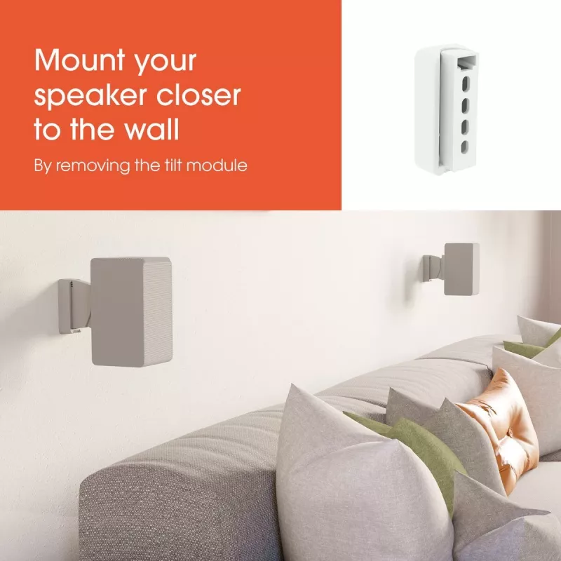 Soporte de pared Vogels | SWM 3021 soporte de pared universal para altavoz | Inclinable, orientable | Capacidad de carga máxima 5 kg | Blanco