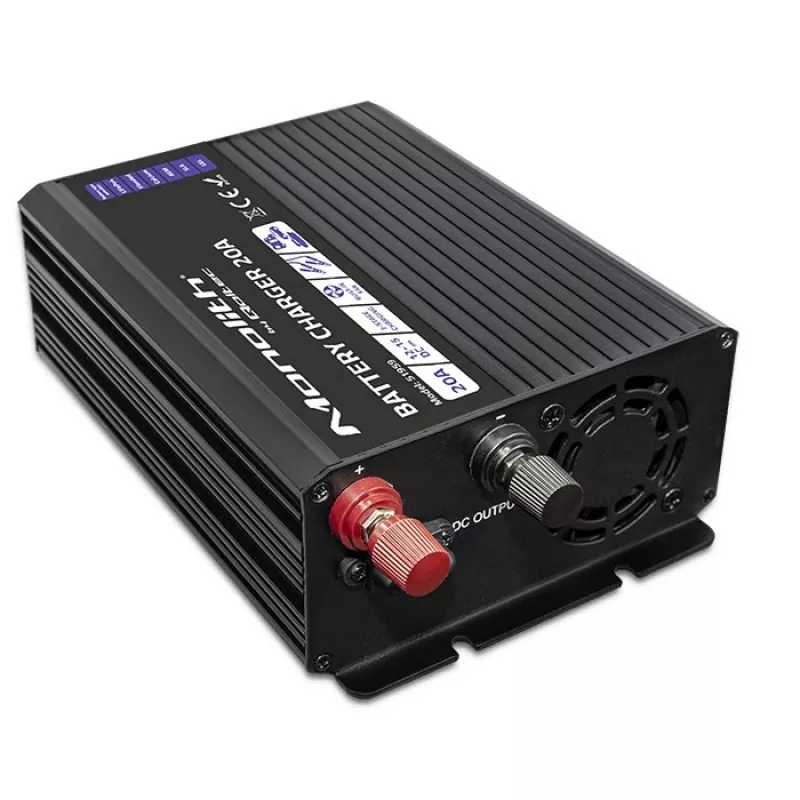 Cargador QOLTEC Monolith 20 A 12 V para baterías LiFePO4, AGM, GEL, SLA