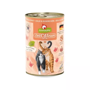 GRANATAPET DeliCATessen Ternera y conejo - Comida húmeda para gatos - 400 g
