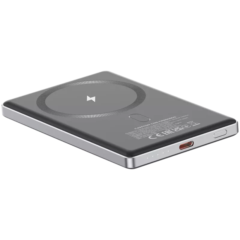 Canyon OnPower 505 - batería externa - 5.000 mAh - entrada USB-C - salida USB-C PD 20W + Wireless Magnet 1