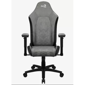 Silla gaming universal Aerocool Crown AeroSuede con asiento acolchado, gris piedra