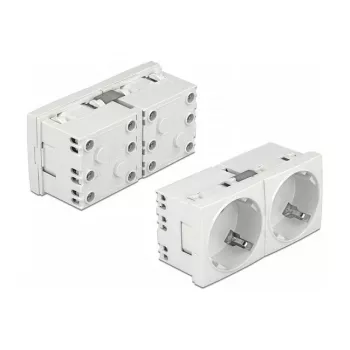 Toma de pared DELOCK 81325 CEE 7/3, 250 V, 16 A, blanca, ABS, 45×90×40 mm (5 uds.)