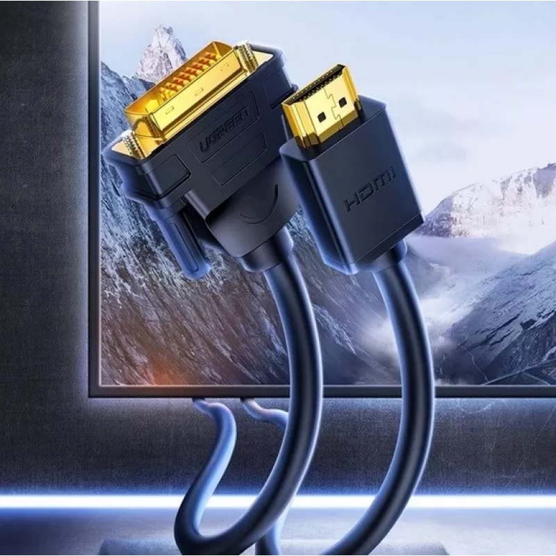 UGREEN HD106 cable DVI (24+1) macho a HDMI macho, 1,5 m, FHD 1080p 60 Hz, negro