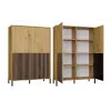 Vitrina KAMARO 4DK estrecha/GŁ roble ARTISAN