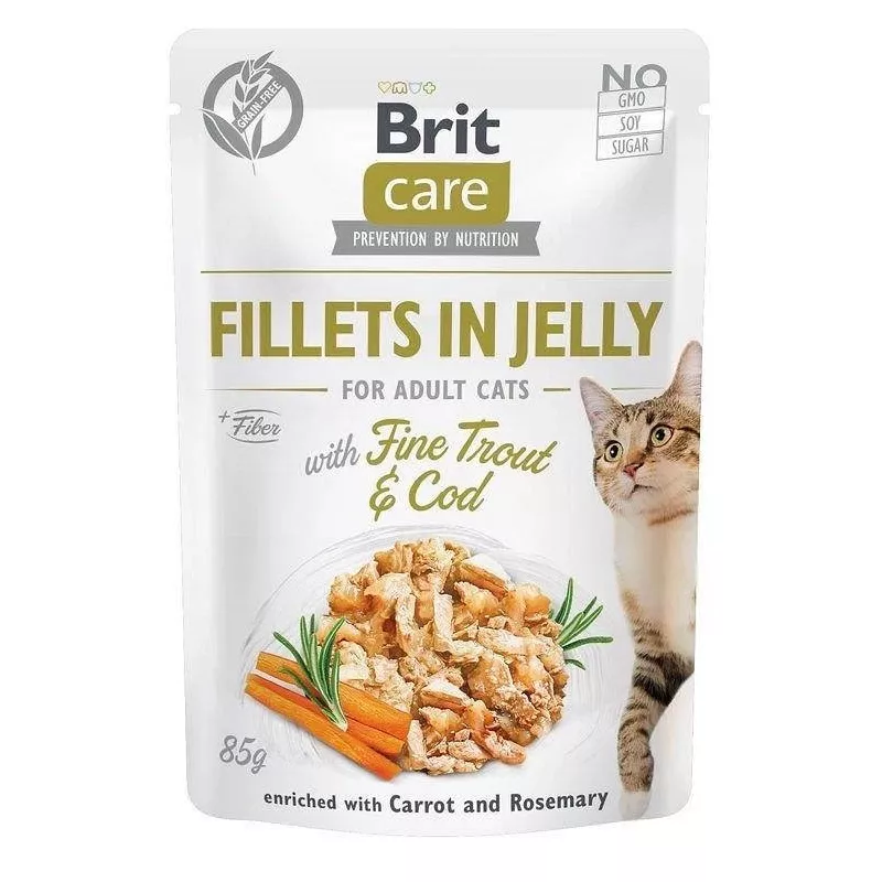 Sobre de comida húmeda para gatos Brit Care FJ Flavour Box en gelatina 12 x 85 g