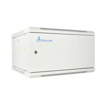 Extralink Armario rackmount 6U 600x450 ASP gris montado en pared, puerta metálica