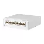 METZ CONNECT E-DAT - Panel de parcheo - CAT 6a - RJ-45 X 6 - Blanco puro (130862-21C-E)
