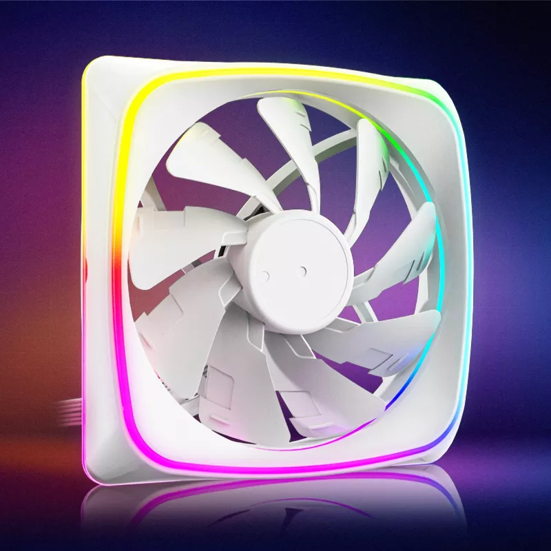 Ventilador de caja de 120 mm Sharkoon SHARK Lights RGB PWM Blanco – iluminación RGB, control de velocidad PWM