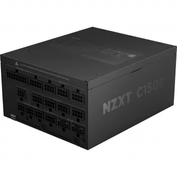 C1500 Platinum, fuente de alimentación para PC negra, 1x conector de tarjeta gráfica de 16 pines, 6x PCIe, gestión de cables, 1500 vatios