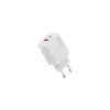Cargador USB de pared DIGITUS 20W, 1x USB-C, 1x USB-A, entrada 100–240V, blanco