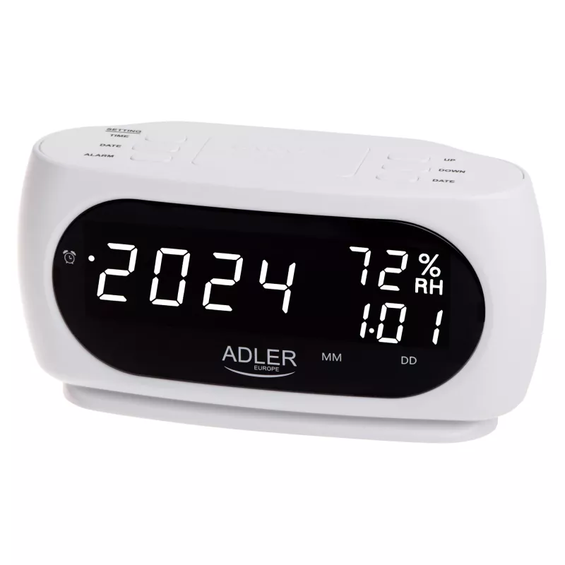 Adler AD 1186W despertador digital negro, blanco