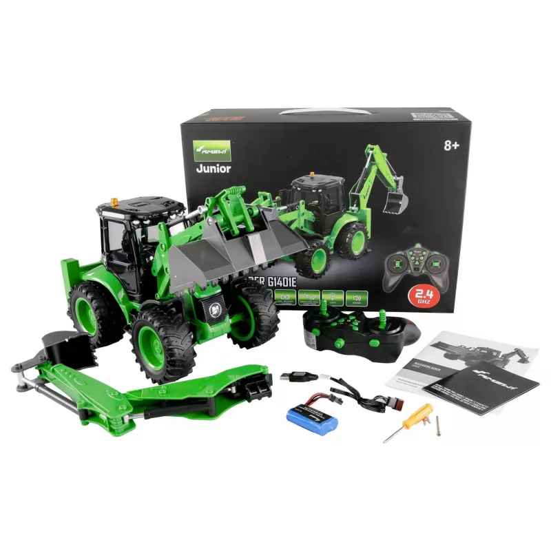 Amewi G1401E retroexcavadora 1:14 RTR, verde (22672)
