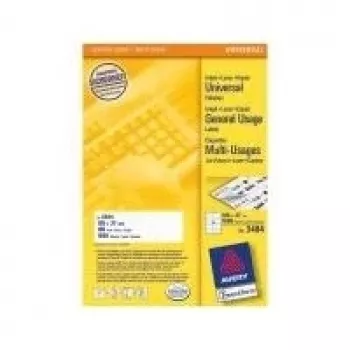 Avery - Etiquetas multiusos - Blanco - 105 x 37 mm - 1600 etiquetas (100 hojas x 16) (3484)