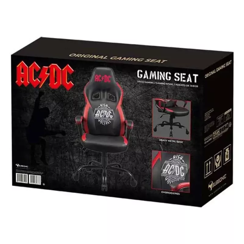 Silla gaming universal Subsonic SA5642-A1 asiento acolchado negro rojo blanco