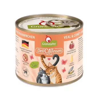 GRANATAPET DeliCATessen Ternera y liebre - Comida húmeda para gatos - 200 g