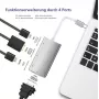 Docking station helos 288388 USB 3.1 Type-C con salidas 4K HDMI, DVI y VGA