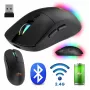 Ratón inalámbrico MEDIA-TECH MT1124 BT/RF Silent & Recharge — ambidiestro, 3200 DPI, Bluetooth + 2,4 GHz USB, 6 botones, recargable