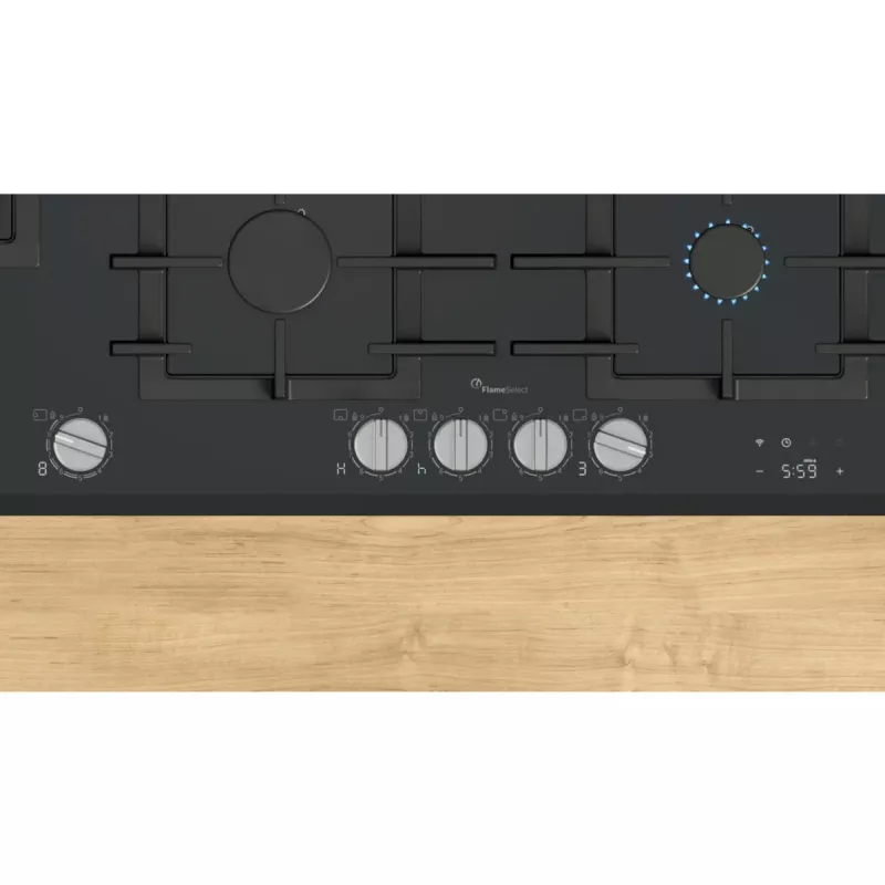 Placa de cocina Bosch Serie 8 PRS9A6H40 negra de encimera 90 cm gas 5 zonas