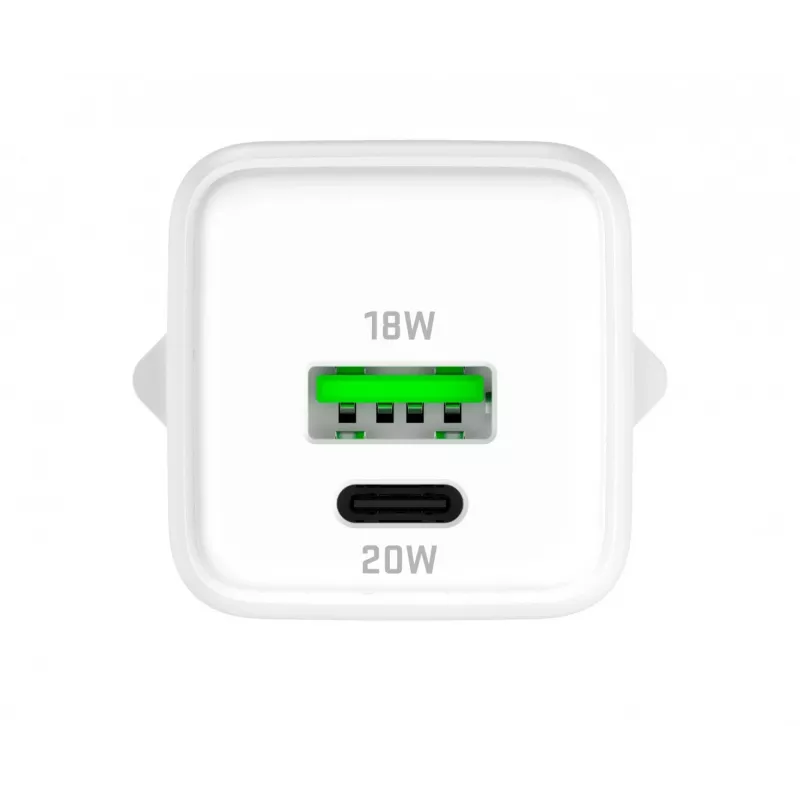 Cargador de red USB-C/A YENKEE YAC G38 20W 3A Power Delivery (USB-C y USB-A)