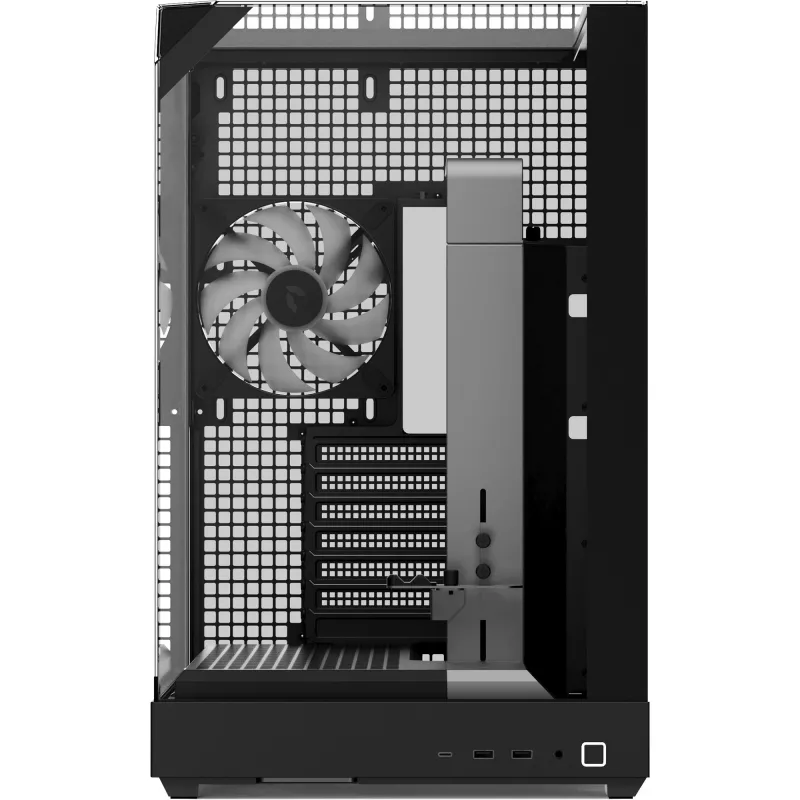 Caja de torre APNX V2 con tres paneles de cristal templado, negra