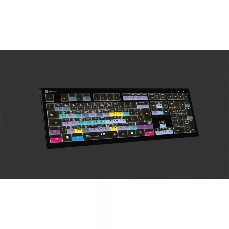 Logickeyboard ASTRA 2 DaVinci Resolve teclado LKB-RESB-A2PC-DE, USB, QWERTZ alemán (DE), PC, negro