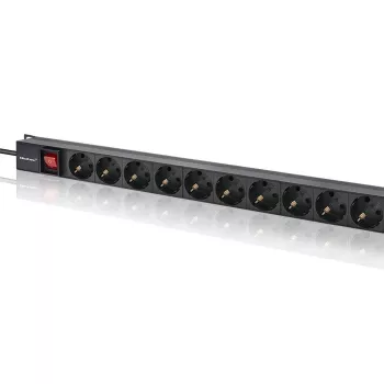 Qoltec regleta PDU de aluminio para RACK | 16A | 16 x Schuko | vertical | 1,8 m