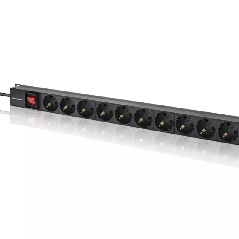 Qoltec regleta PDU de aluminio para RACK | 16A | 16 x Schuko | vertical | 1,8 m
