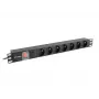 Regleta de alimentación para rack LANBERG PDU (1U, 16A, 7X 230V, 2M)
