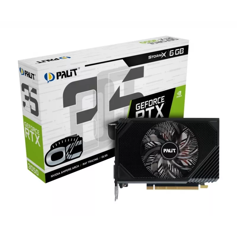 Tarjeta gráfica PALIT GeForce RTX 3050 StormX OC – 6 GB GDDR6, 96 bits, PCIe 4.0, refrigeración activa