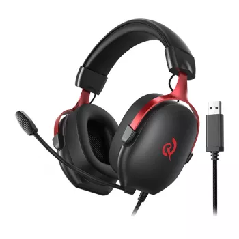 Auriculares gaming inalámbricos QCY Heroad VN200 (negro-rojo) — circumaurales, micrófono, Bluetooth