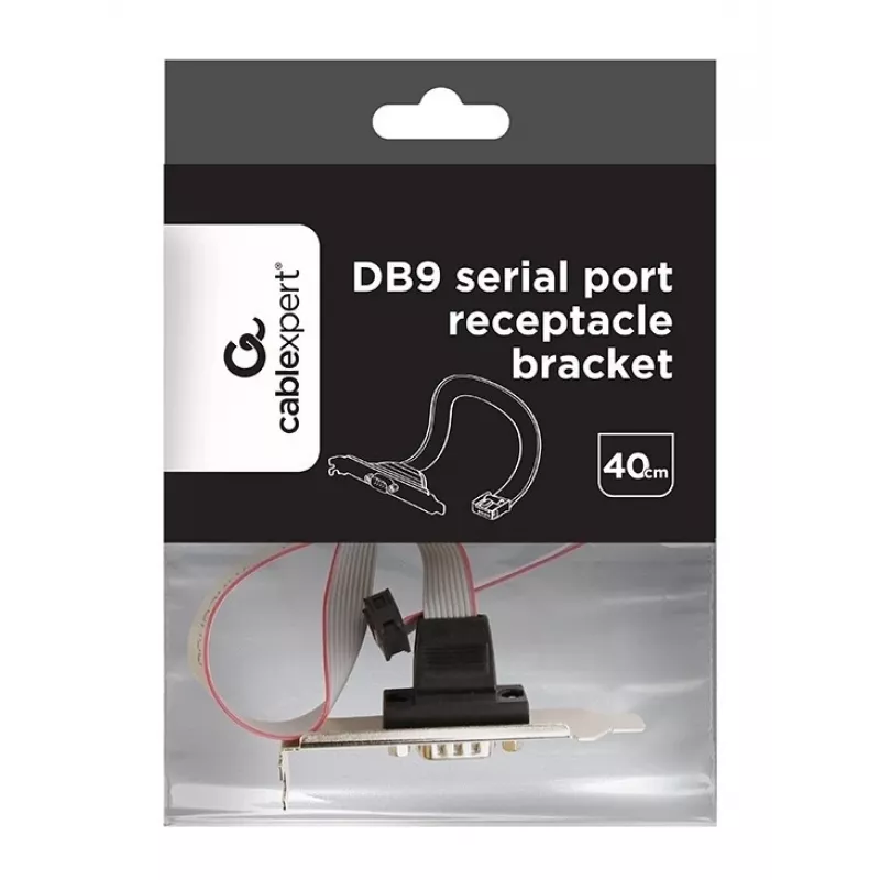 Gembird CC-DB9ML-01 soporte de puerto serie DB9 con cable de 10 pines, perfil bajo
