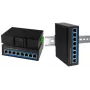 Switch Gigabit Ethernet industrial LogiLink, 8 puertos 10/100/1000 Base-TX RJ45, Plug & Play, carcasa de metal negra - 1 unidad (NS203)