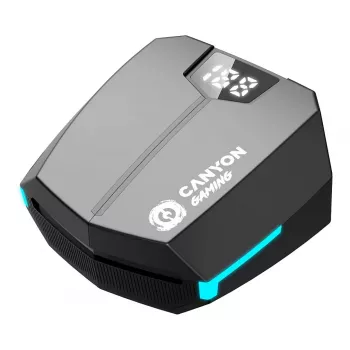 Auriculares Canyon GTWS-2 inalámbricos con gancho para el oído gaming USB Type-C Bluetooth base de carga negros (CND-GTWS2B)