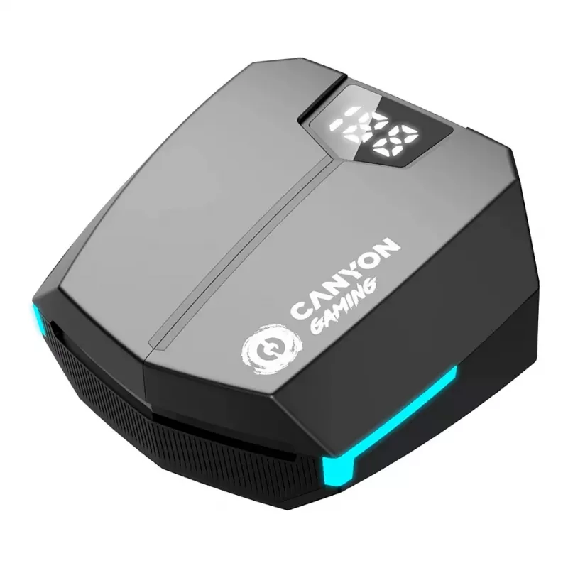 Auriculares Canyon GTWS-2 inalámbricos con gancho para el oído gaming USB Type-C Bluetooth base de carga negros (CND-GTWS2B)