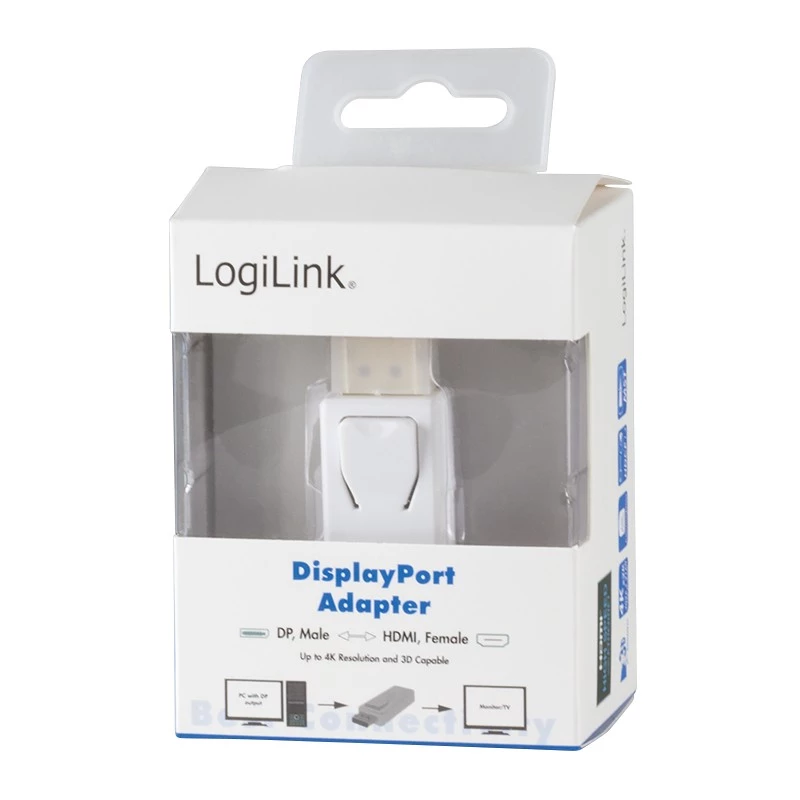 Adaptador de cambio de género LogiLink CV0100 DisplayPort a HDMI blanco