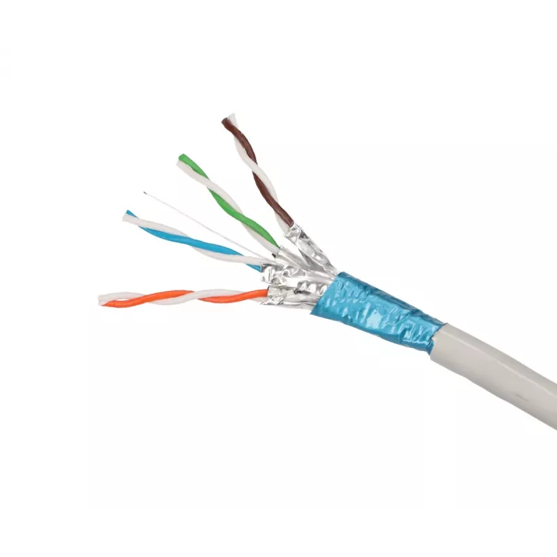 Cable de red Extralink par trenzado CAT6A FTP (F/FTP) V2 interior 500M gris