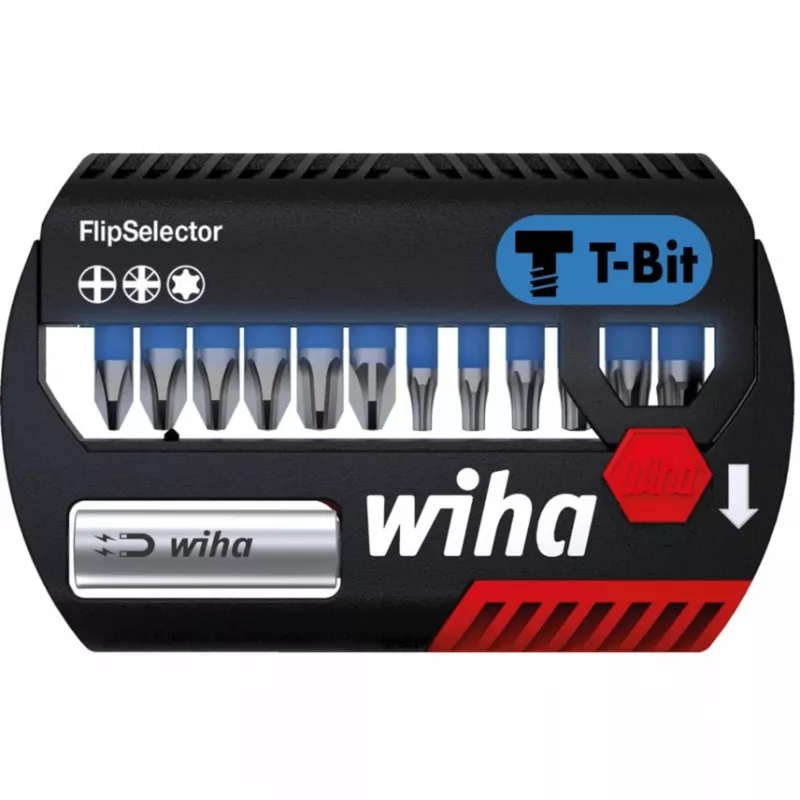 WIHA 41824 - Set de puntas FlipSelector, 13 piezas mixtas, 25 mm, punta T (41824)