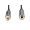 Cable de extensión de audio Digitus conector jack de 3,5 mm macho a conector jack de 3,5 mm hembra 1,8 m negro