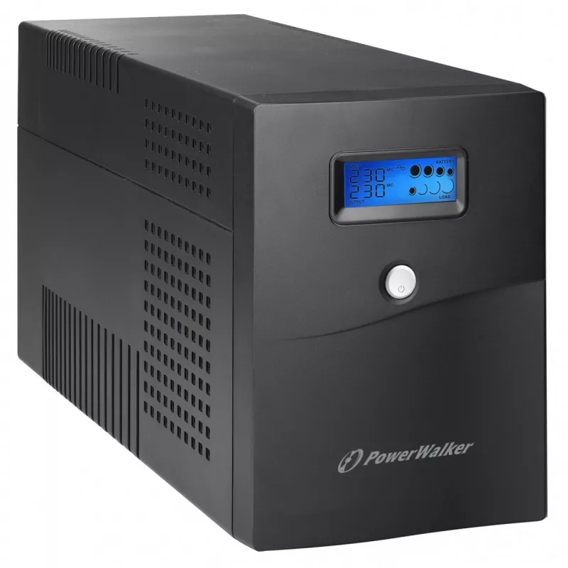 PowerWalker VI 3000 SCL FR SAI line-interactive, 3000 VA / 1800 W, 4 tomas de tipo E, LCD, USB