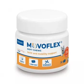 VIRBAC MOVOFLEX comprimidos masticables blandos articulares para perros, talla pequeña S, complemento para la salud articular
