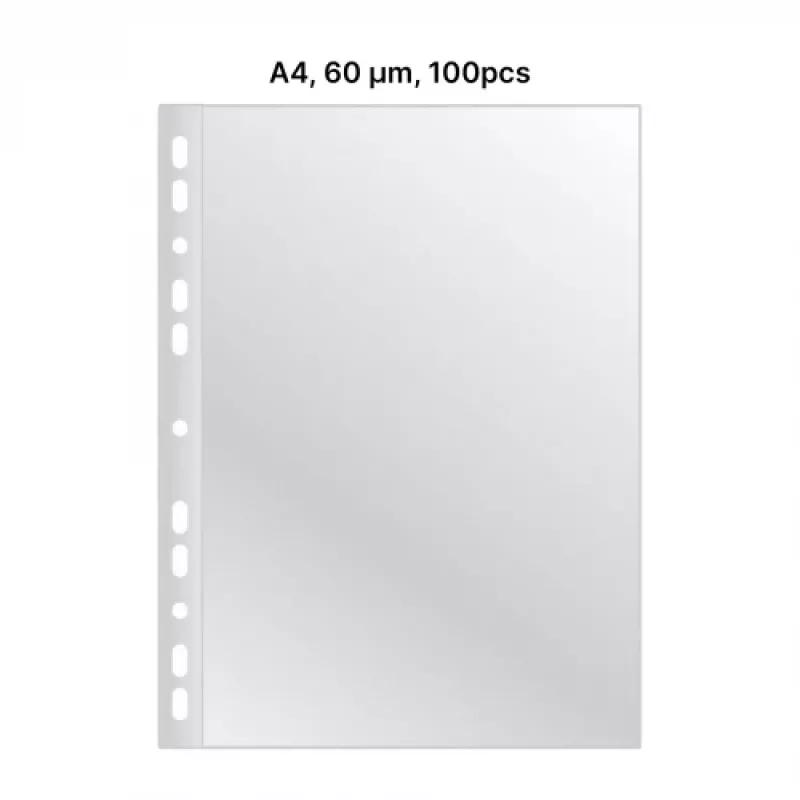 AD Class funda perforada cristal transparente A4 60 µm, bolsa de 100 uds.