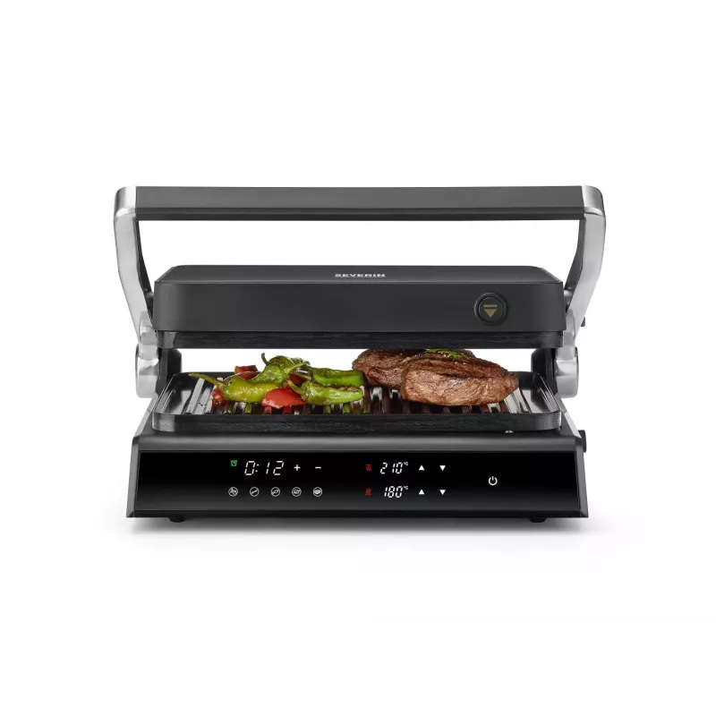Parrilla de contacto Severin KG 2399 negra acero inoxidable 1800 W