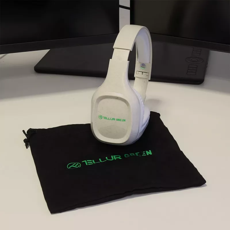 Auriculares Tellur verdes Bluetooth over-ear Pulse plegables Cream TLL511441