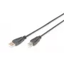 Digitus ASSMANN - Cable USB - USB Type-A, 4 pines (M) - USB Type-B, 4 pines (M) - 1 m (USB / Hi-Speed USB) - Negro (AK-300105-010-S)