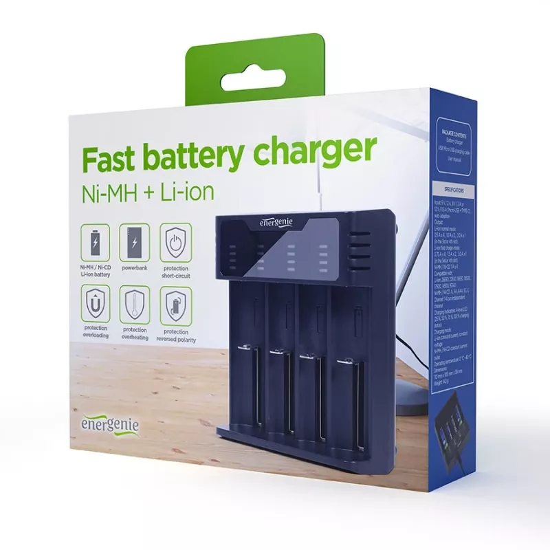 Cargador de pilas Gembird BC-USB-02 USB litio-ion NiCd NiMH