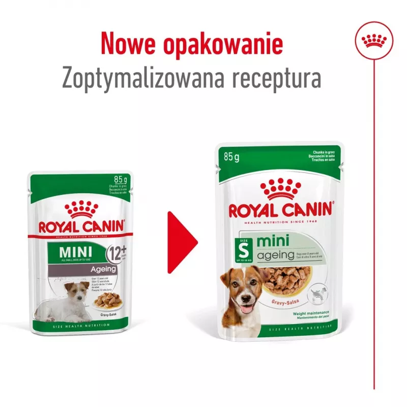 Comida húmeda Royal Canin Mini Ageing 12+ Adult 85 g bolsa — razas pequeñas, aves, senior