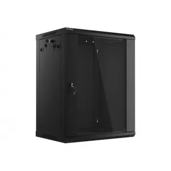 Armario de instalación de pared Lanberg 19'' 15U 600x450mm negro (puerta de cristal)