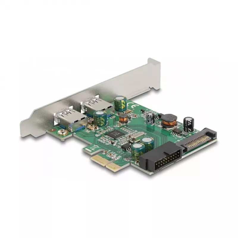 DeLOCK Tarjeta PCI Express x1 a 2 x USB 3.2 Gen 1 Type-A + 1 x conector interno de 19 pines