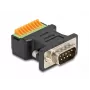 Adaptador DeLOCK D-Sub 9 macho a regleta de bornes con botón a presión