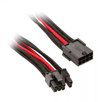 Cable SilverStone de 8 pines PCIe a 6+2 pines PCIe, 250 mm – negro/rojo